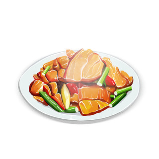 手绘卡通回锅肉食物元素GIF美食元素